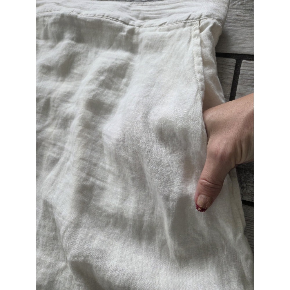 Cynthia Rowley Tropical Linen Maxi Skirt M Semi-sheer White Nautical Boho Beach - Picture 9 of 13